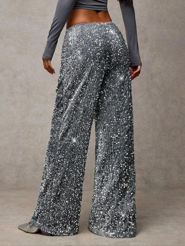 Glam Bow Waist Sequin Trousers