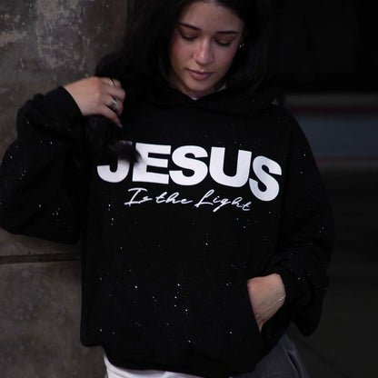 Jesus is The Light - Rhinestone Hoodie