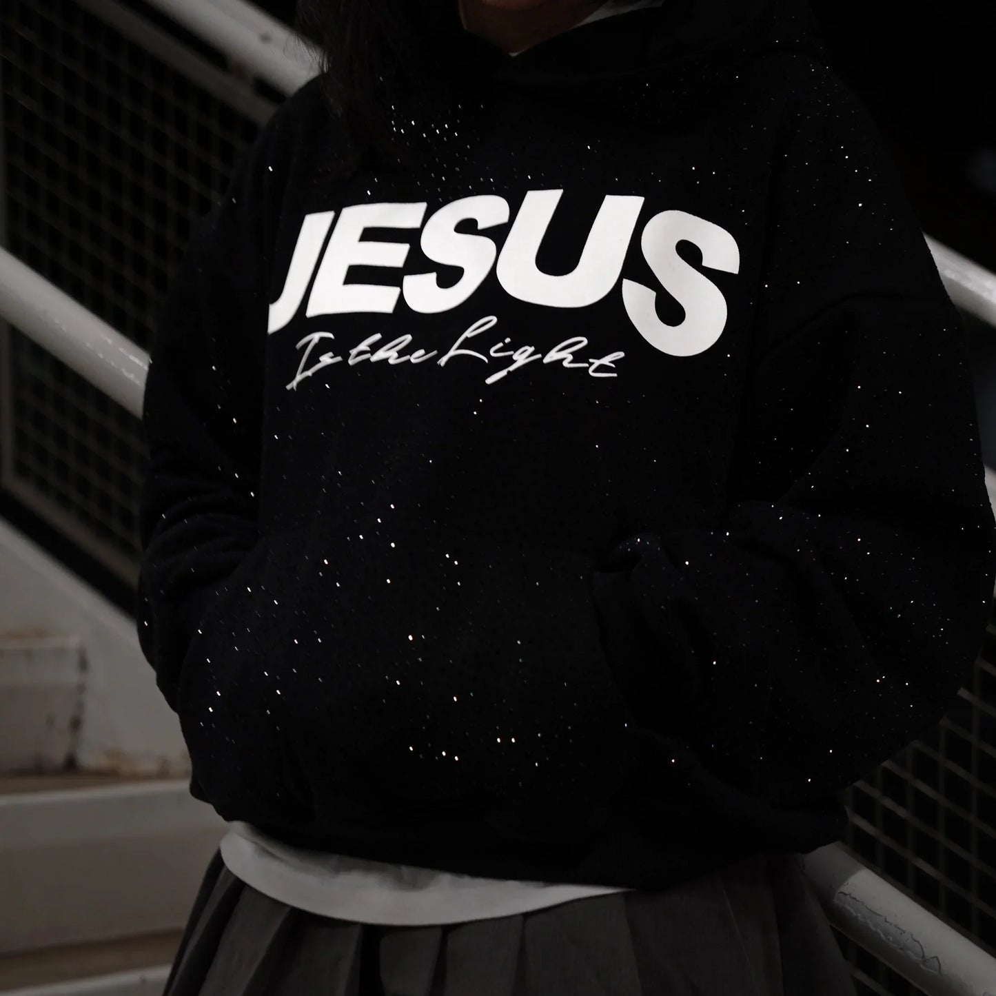 Jesus is The Light - Rhinestone Hoodie